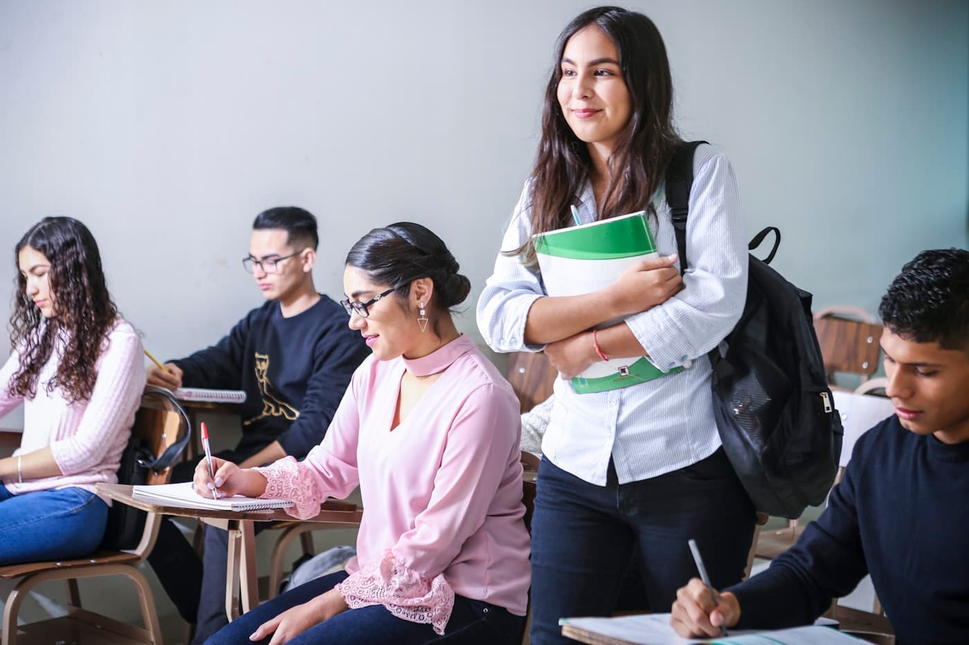 Students preparing together for admissions tests.